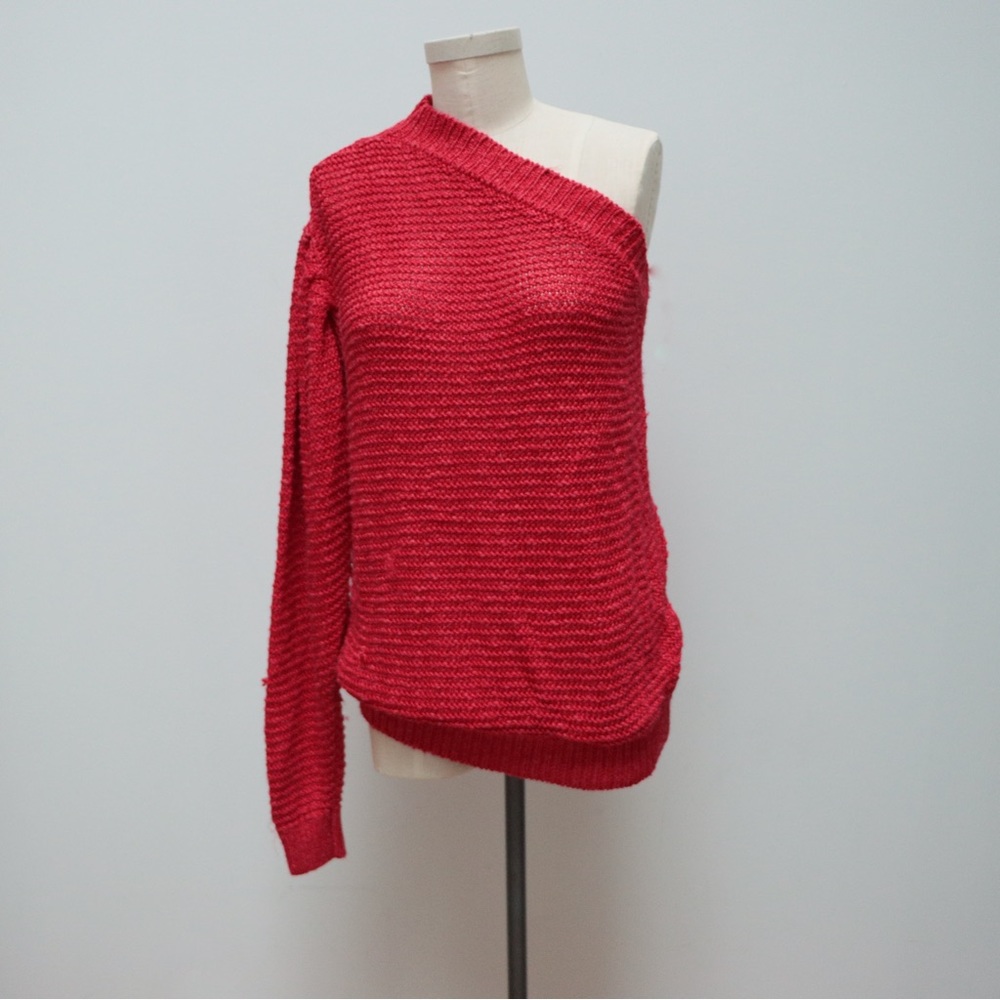 Stella McCartney red one shoulder sweater